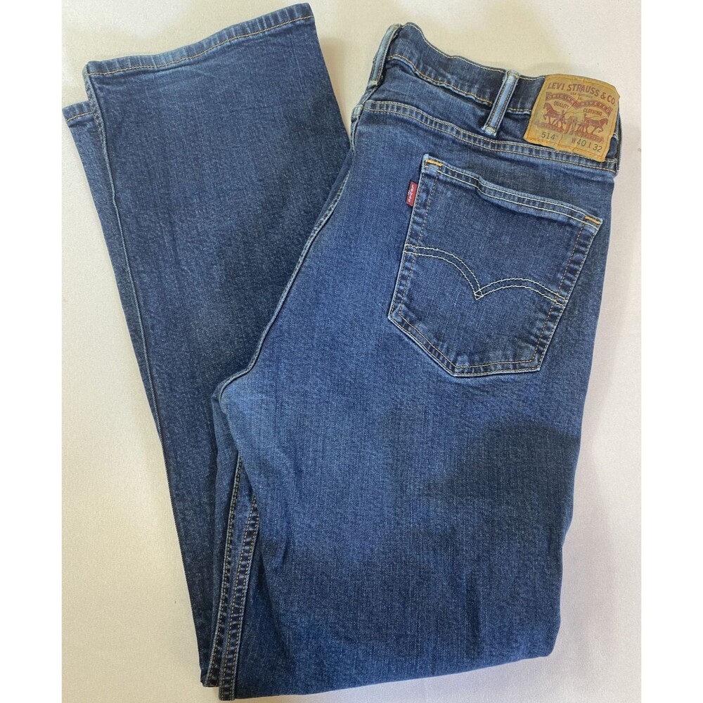Levis 514 Mens Medium Wash Straight Leg Denim 5 Pocket Denim Jeans Size 40 x 31